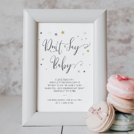Zeg geen baby poster | Genderneutraal Baby shower