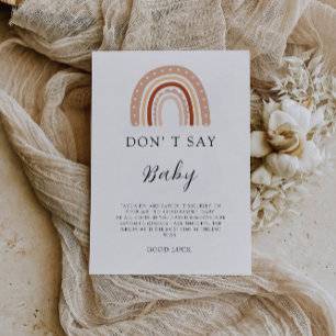 Zeg geen Baby shower spel, Rainbow Kaart