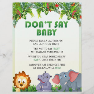 Zeg geen Baby spel [Dierlijk thema] Briefhoofd