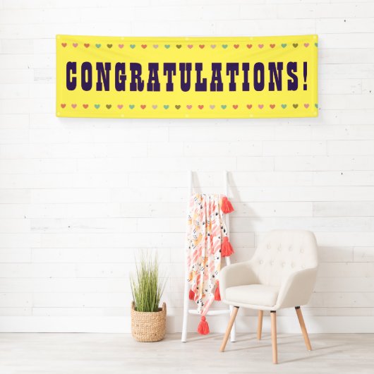 Zeg gefeliciteerd - Giant Word op een banner (Insitu)