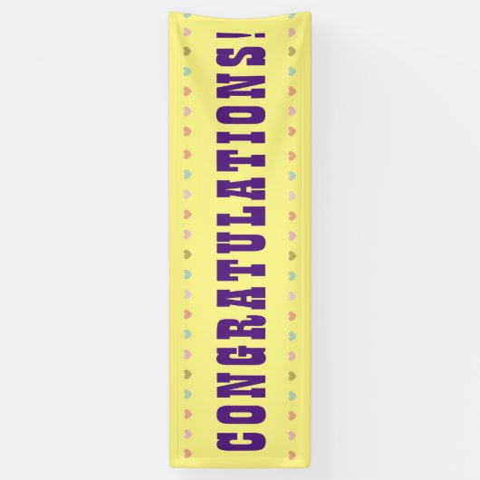 Zeg gefeliciteerd - Giant Word op een banner (Verticaal)