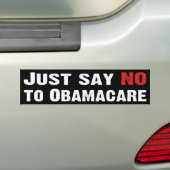 Zeg gewoon nee tegen Obamacare Bumpersticker (Op auto)