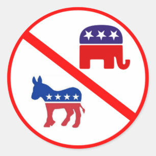 Zeg gewoon nee tegen Republikeinen en Democraten Ronde Sticker