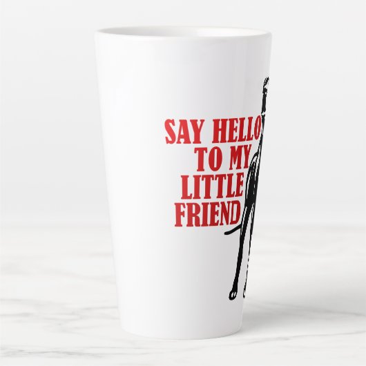 Zeg Hallo tegen mijn kleine vriend Great Dane Latte Mok (Voorkant)