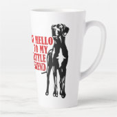 Zeg Hallo tegen mijn kleine vriend Great Dane Latte Mok (Rechts)