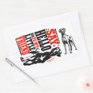 zeg hallo tegen mijn kleine vriend rechthoekige sticker