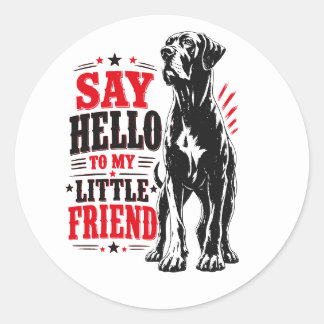zeg hallo tegen mijn kleine vriend ronde sticker
