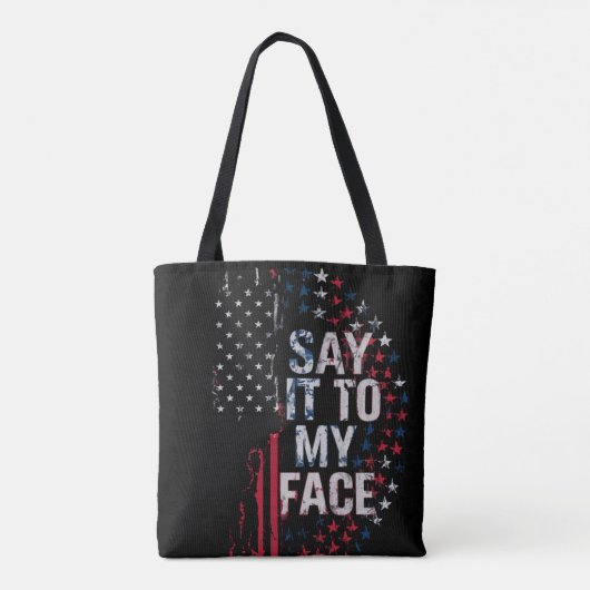 Zeg het in mijn gezicht Kamala Harris 2024 campagn Draagtas (Achterkant)