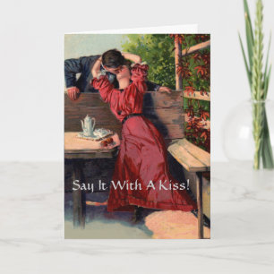 Zeg het met een kus. - VALENTIJN Feestdagen Kaart