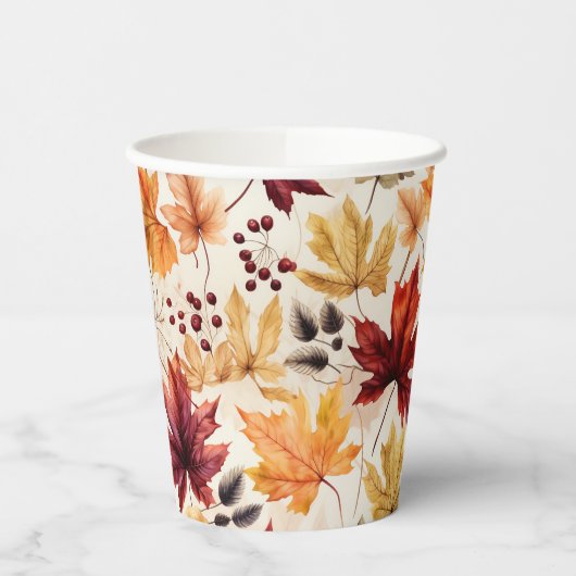 Zeg het met herfstbladeren 3 - Papieren beker (Links)