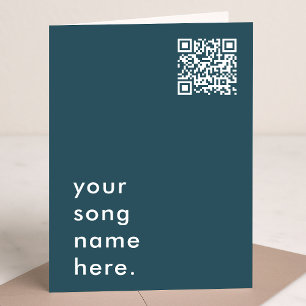 Zeg het met Muziek Blauwgroen QR-code Streamable Kaart