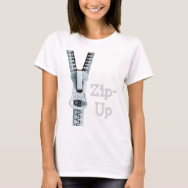 Zeg het met T-shirt Zip-up White Grey van Zazz_it