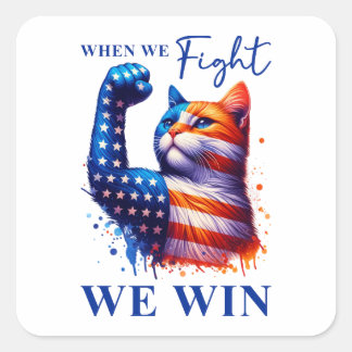 Zeg het tegen mijn gezicht Cat Lady Kamala USA Vierkante Sticker