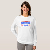 Zeg het tegen mijn gezicht Kamala Harris voor Pres T-shirt (Voorkant volledig)