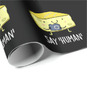 Zeg Human Funny Photographer Cheese Dark BG Cadeaupapier (Rol Hoek)