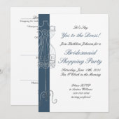 Zeg ja tegen de jurk bruidsmeisje Shopping Party Kaart (Voorkant / Achterkant)