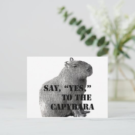 Zeg: "Ja" tegen het Capybara Briefkaart (Staand voorkant)