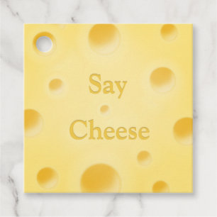 "Zeg kaas" Cute Cutomizable Yellow Cheese Slice Bedankjes Labels