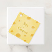 "Zeg kaas" Cute Cutomizable Yellow Cheese Slice Bedankjes Labels (In situ)