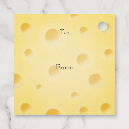 "Zeg kaas" Cute Cutomizable Yellow Cheese Slice Bedankjes Labels (Achterkant)