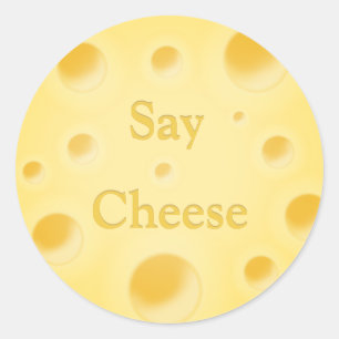 "Zeg kaas"  Cute Holey Swiss Cheese Ronde Sticker