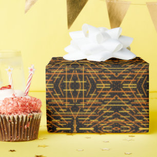 Zeg Kaas En Macaroni Kaas Oranje Op Zwarte Kunst Cadeaupapier