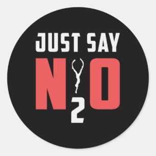 Zeg maar N2O duiken duiker oceaan Zee grappig Ronde Sticker