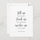 Zeg me en ik vergeten Benjamin Franklin Quote Briefkaart (Voorkant / Achterkant)