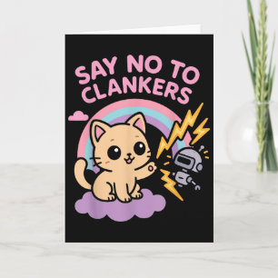 Zeg Nee Tegen Clankers Anti Ai Robots Mooie Kitten Kaart