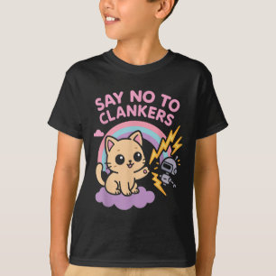 Zeg Nee Tegen Clankers Anti Ai Robots Mooie Kitten T-shirt