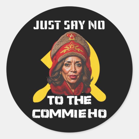Zeg nee tegen de commissie tegen Kamala Harris Ronde Sticker (Voorkant)