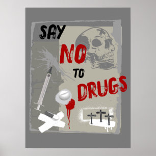 Zeg Nee Tegen Drugs Grimmige Dood Anti Drugs Poster
