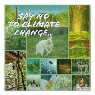 Zeg nee tegen foto's van klimaatverandering foto afdruk