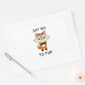 Zeg nee tegen Fur - Sad Fox Rechthoekige Sticker (Envelop)