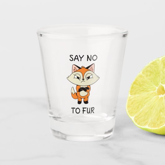 Zeg nee tegen Fur - Sad Fox Shot Glas (Voorkant)