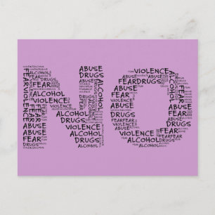 Zeg nee tegen geweld, misbruik, drugs, alcohol en  briefkaart