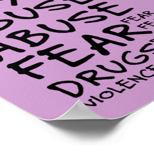 Zeg nee tegen geweld, misbruik, drugs, alcohol en poster (Hoek)