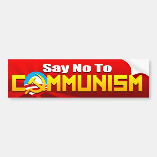Zeg nee tegen het communisme bumpersticker (Voorkant)