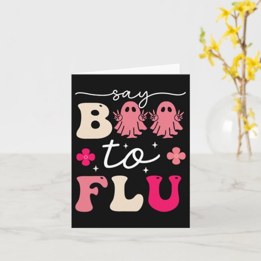 Zeg nee tegen het griepprik vaccin Grappige Hallow Kaart (Gele Bloem)