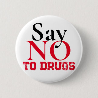 Zeg nee tegen medicijnen - Simple Sticker Ronde Button 5,7 Cm