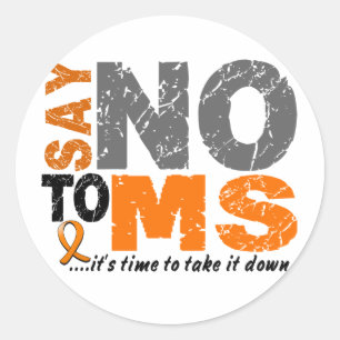 Zeg NEE tegen MS 1 Ronde Sticker