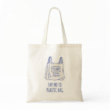 Zeg Nee tegen plastic Bag Canvas tas