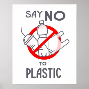 Zeg nee tegen plastic poster
