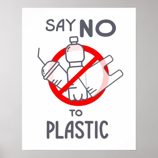 Zeg nee tegen plastic poster (Voorkant)