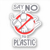 Zeg nee tegen plastic sticker (Voorkant)