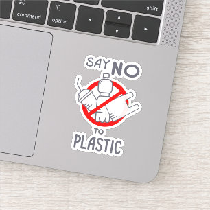 Zeg nee tegen plastic sticker