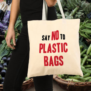 Zeg nee tegen plastic tassen Herbruikbaar canvas