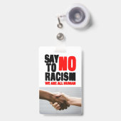 Zeg nee tegen racisme badge (Voorzijde met uittrekbare clip)