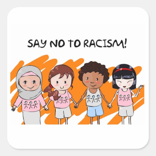 Zeg nee tegen racisme Stickers (Voorkant)