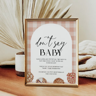 Zeg niet Baby Little Cutie Pie Baby shower spel Poster